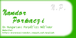 nandor porpaczi business card